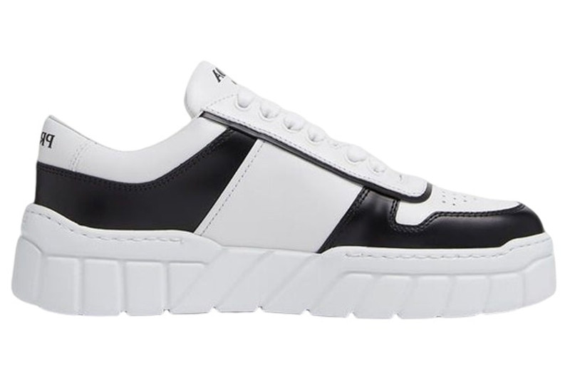 Prada (WMNS) PRADA Soft Padded Nappa Leather Laced-Up Shoes 'White Black' 1E946M_3LJ6_F0964 outlook