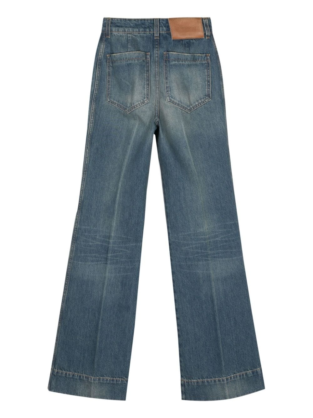 logo-embroidered wide jeans - 2