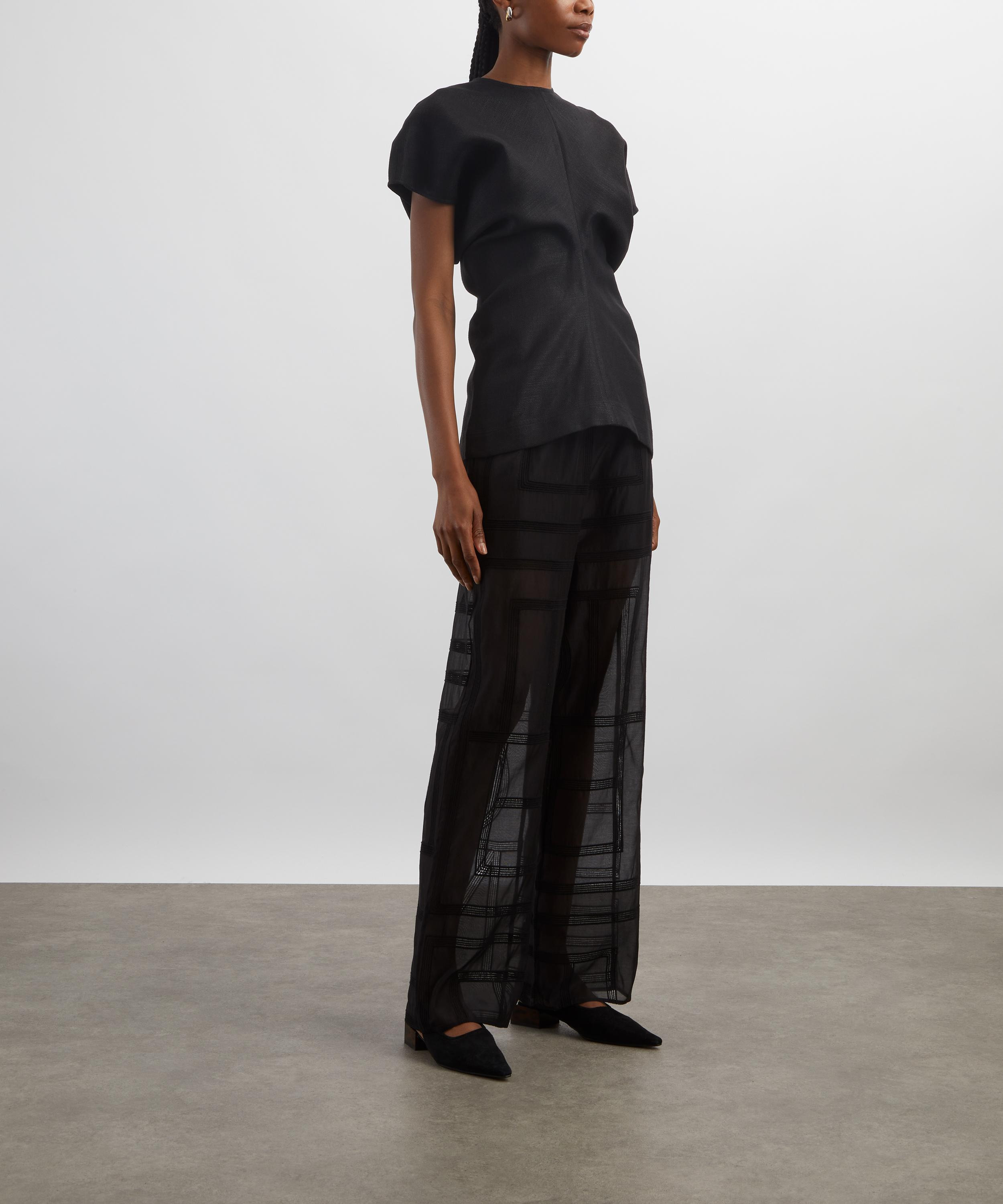Slouch Waist Basketweave Top - 2