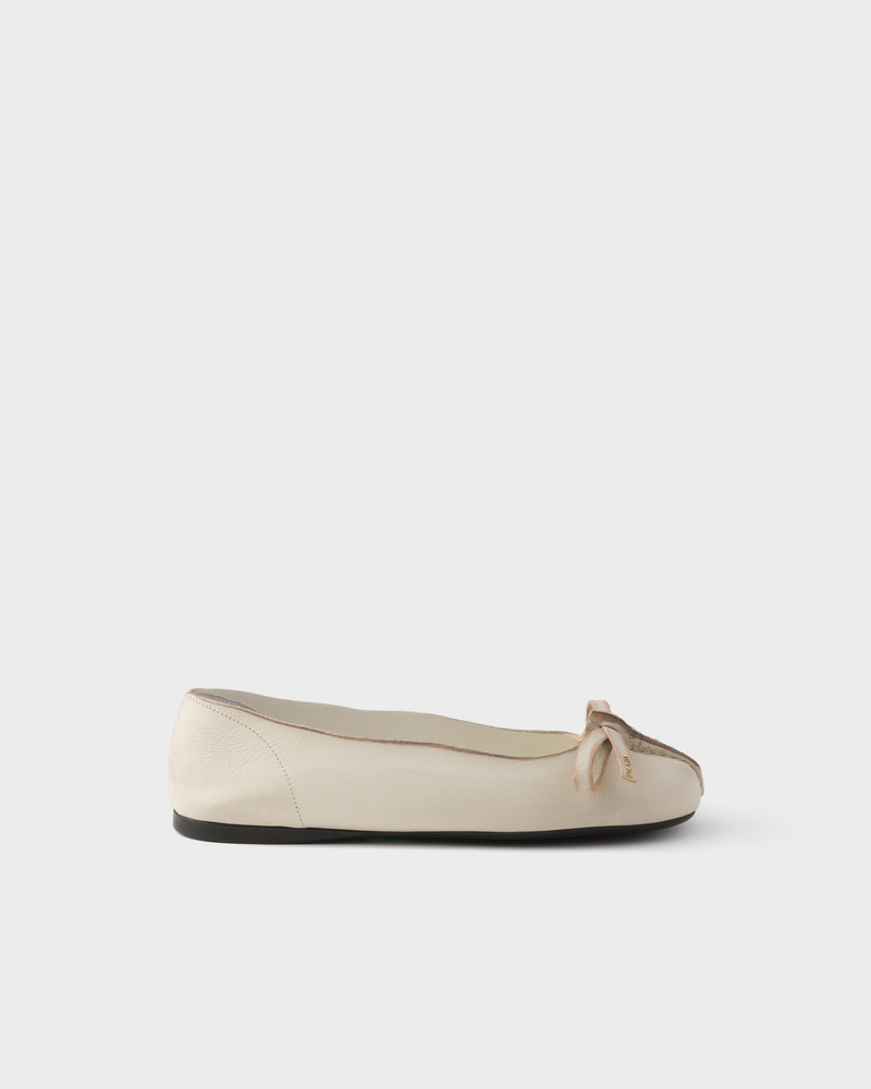 Prada Antiqued leather ballerinas outlook