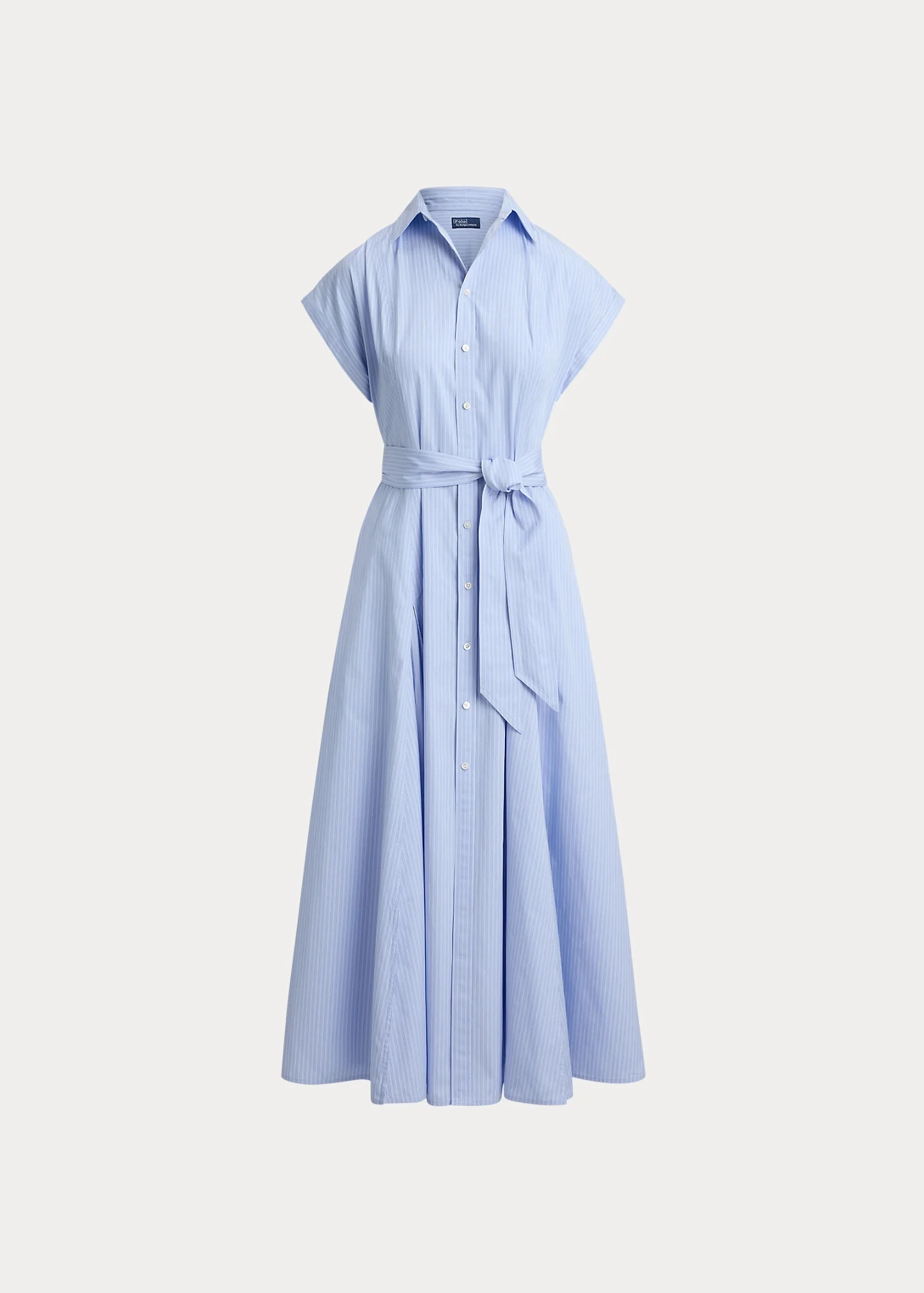 Striped Belted Cotton Shirtdress - 1