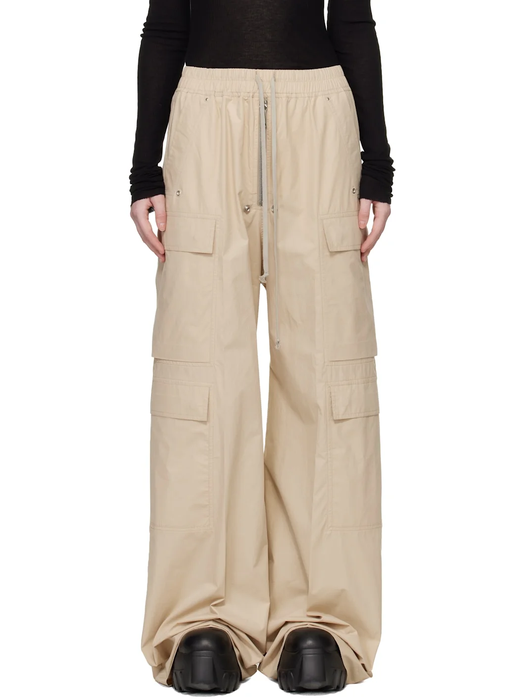 Beige Temple Cargobelas Cargo Pants - 1