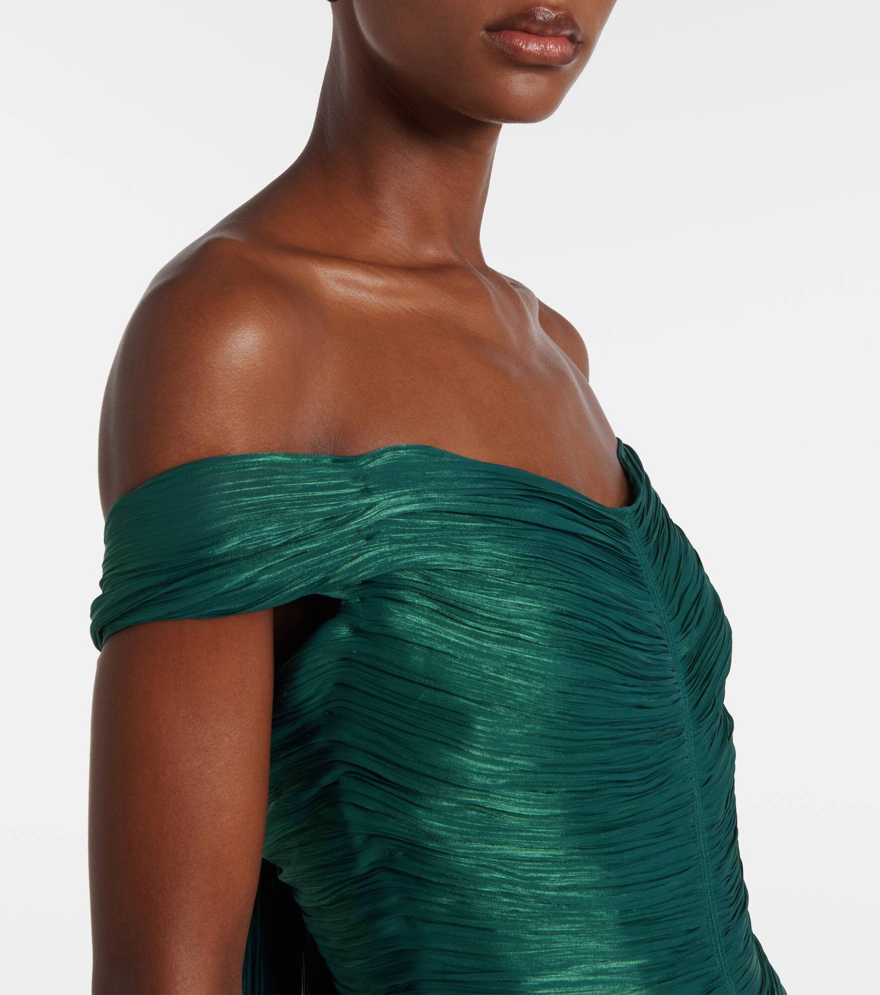 Ruched off-shoulder bustier gown - 4