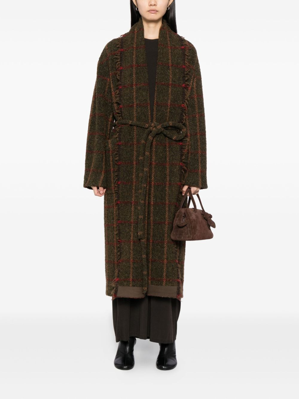 checked coat - 2