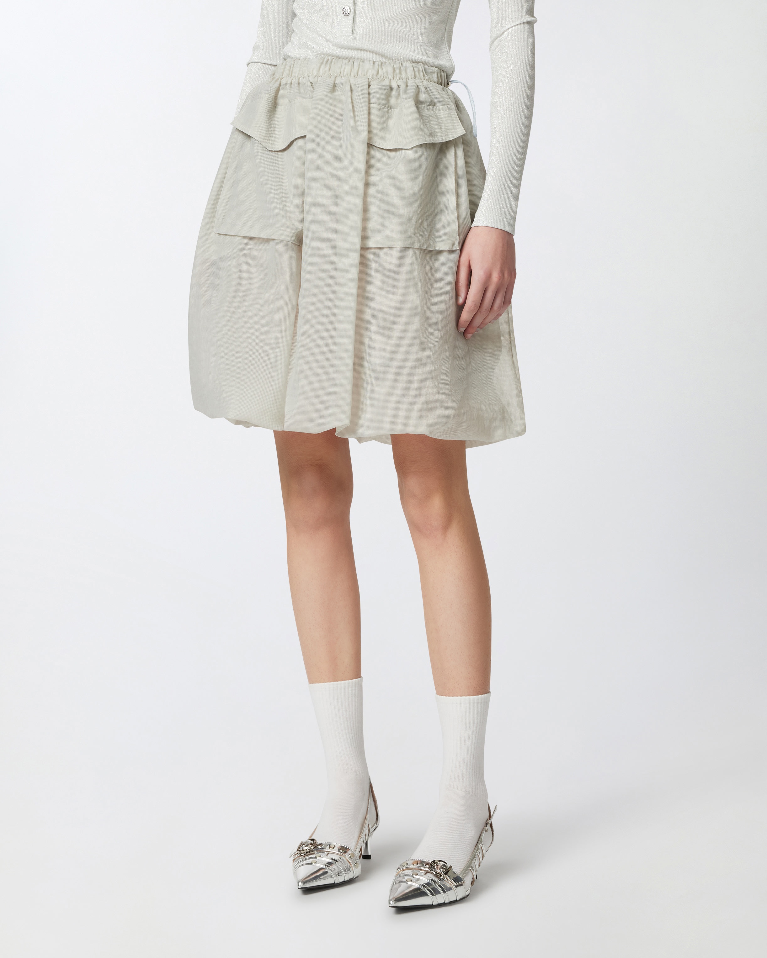 LIGHTWEIGHT ORGANZA-EFFECT SKIRT WITH POCKETS - 3