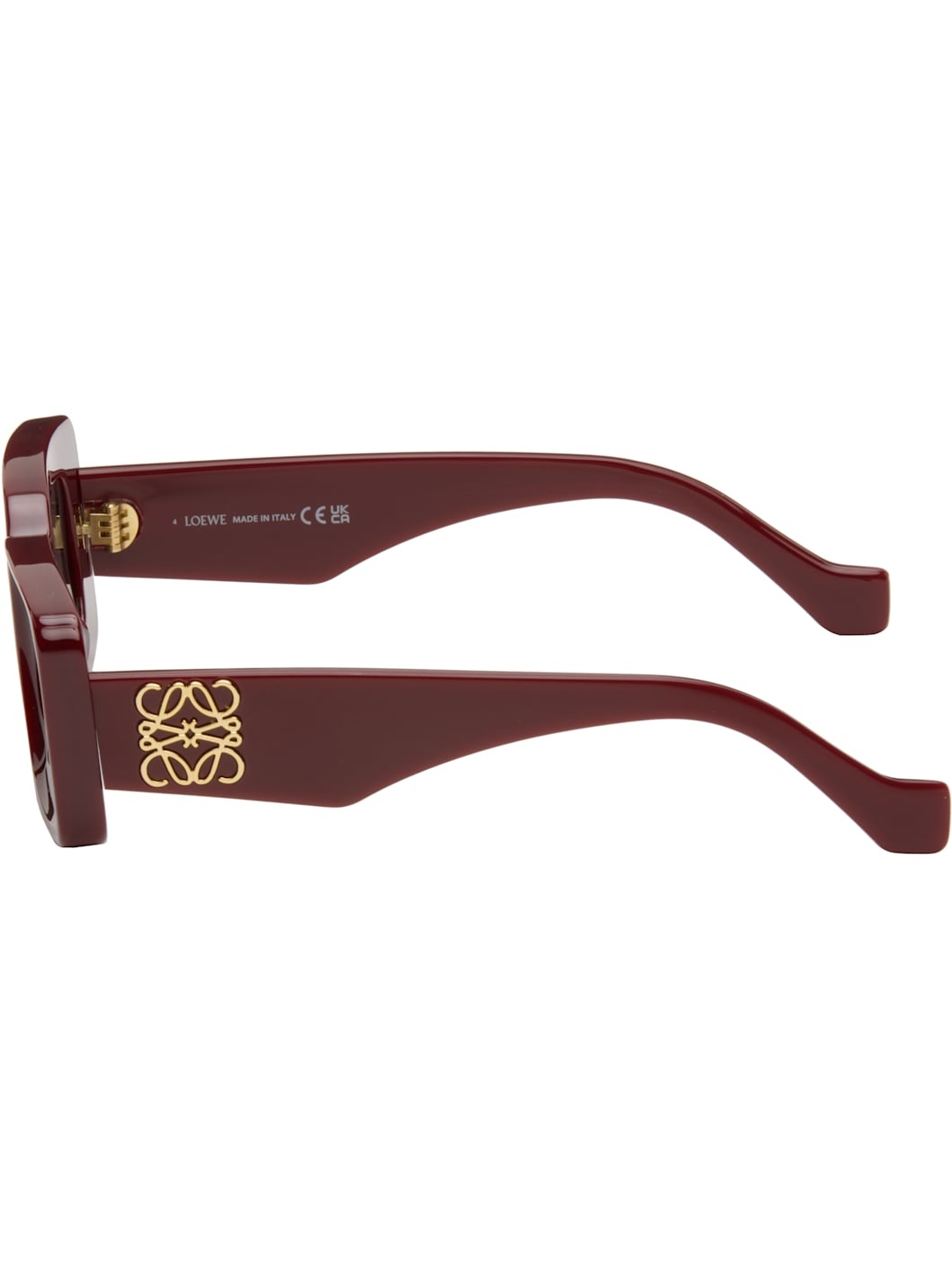 Burgundy Rectangular Sunglasses - 3