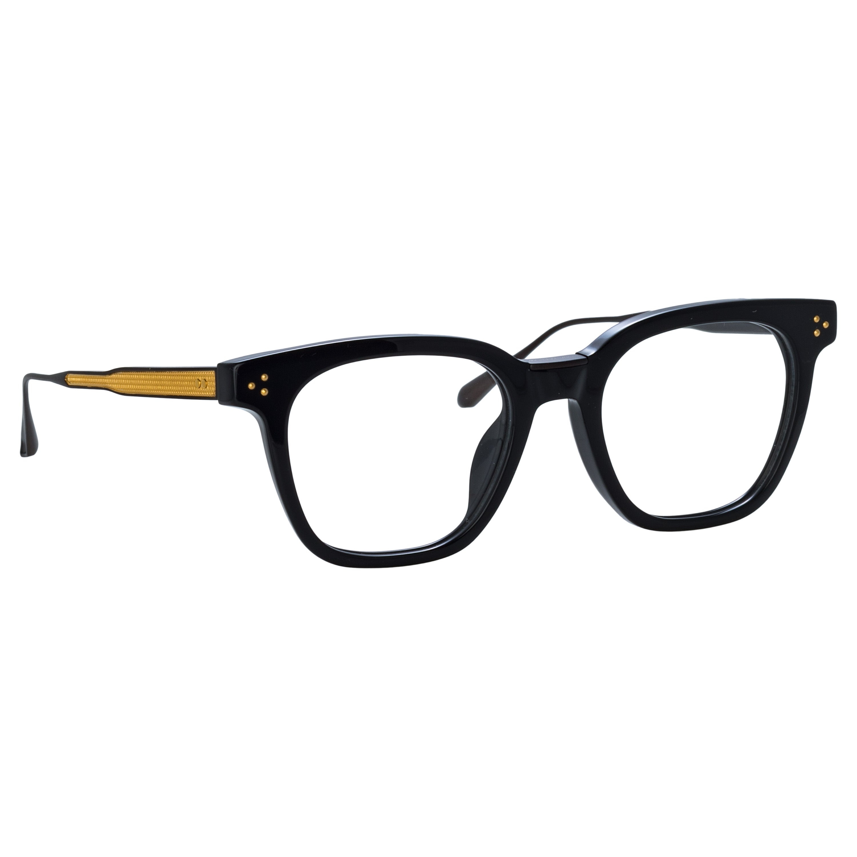MEN'S EVANS OPTICAL D-FRAME IN BLACK AND YELLOW GOLD - 3