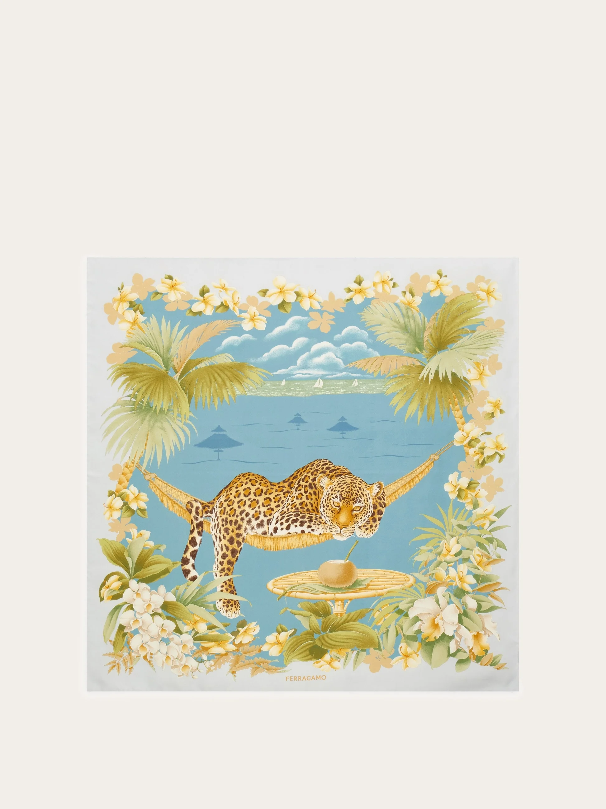 Jungle print silk scarf - 1