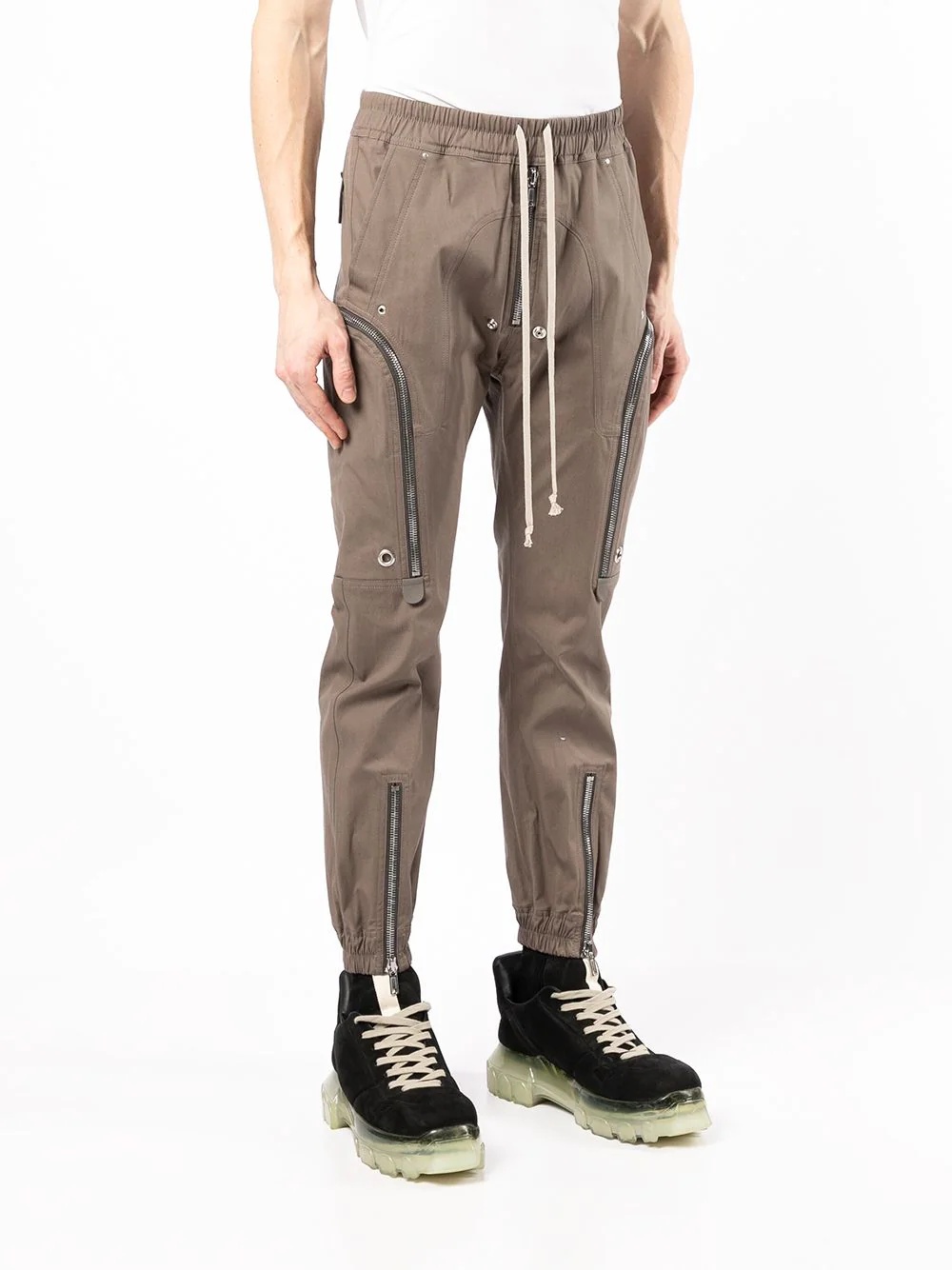 zip detail tapered trousers - 3