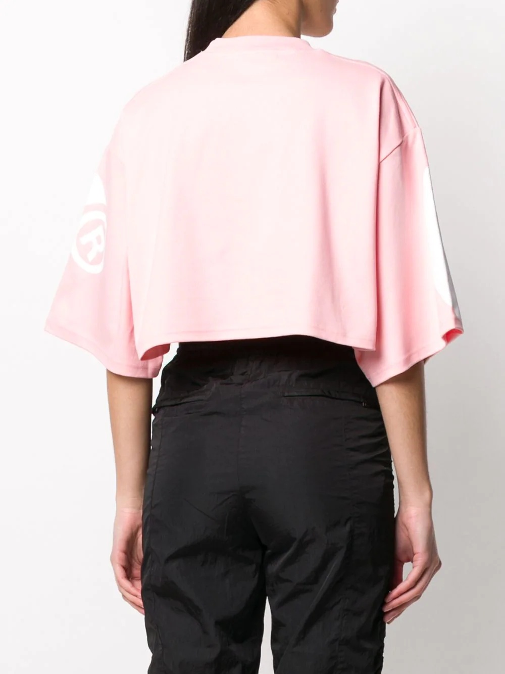 oversized logo cropped top - 4