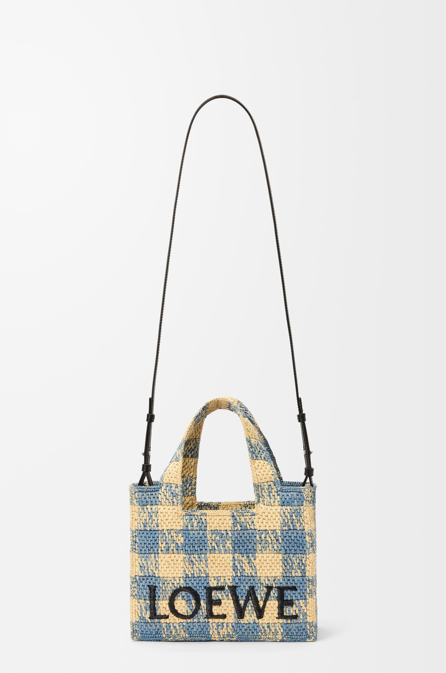 Small LOEWE Font tote in raffia - 7