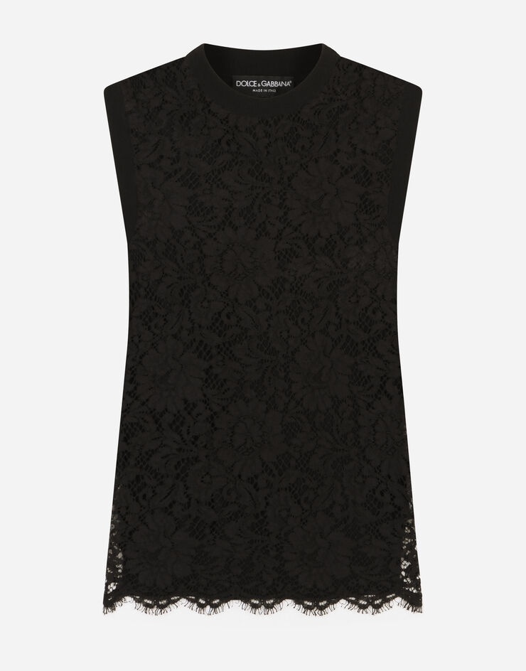 Sleeveless wool and lace sweater - 1