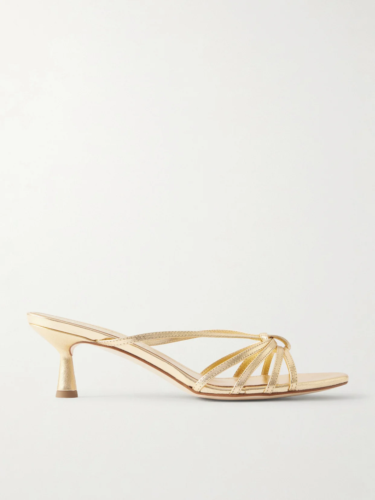 Abby Metallic Leather Mules - 1