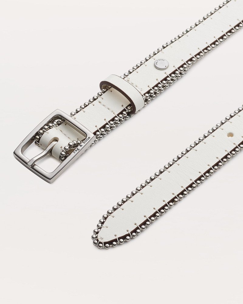 rag & bone Beaded Chain-Trimmed Baby Boyfriend Leather Belt outlook