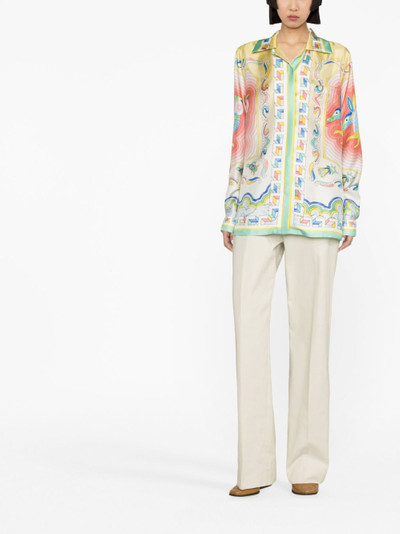 CASABLANCA Souvenir-print silk shirt outlook