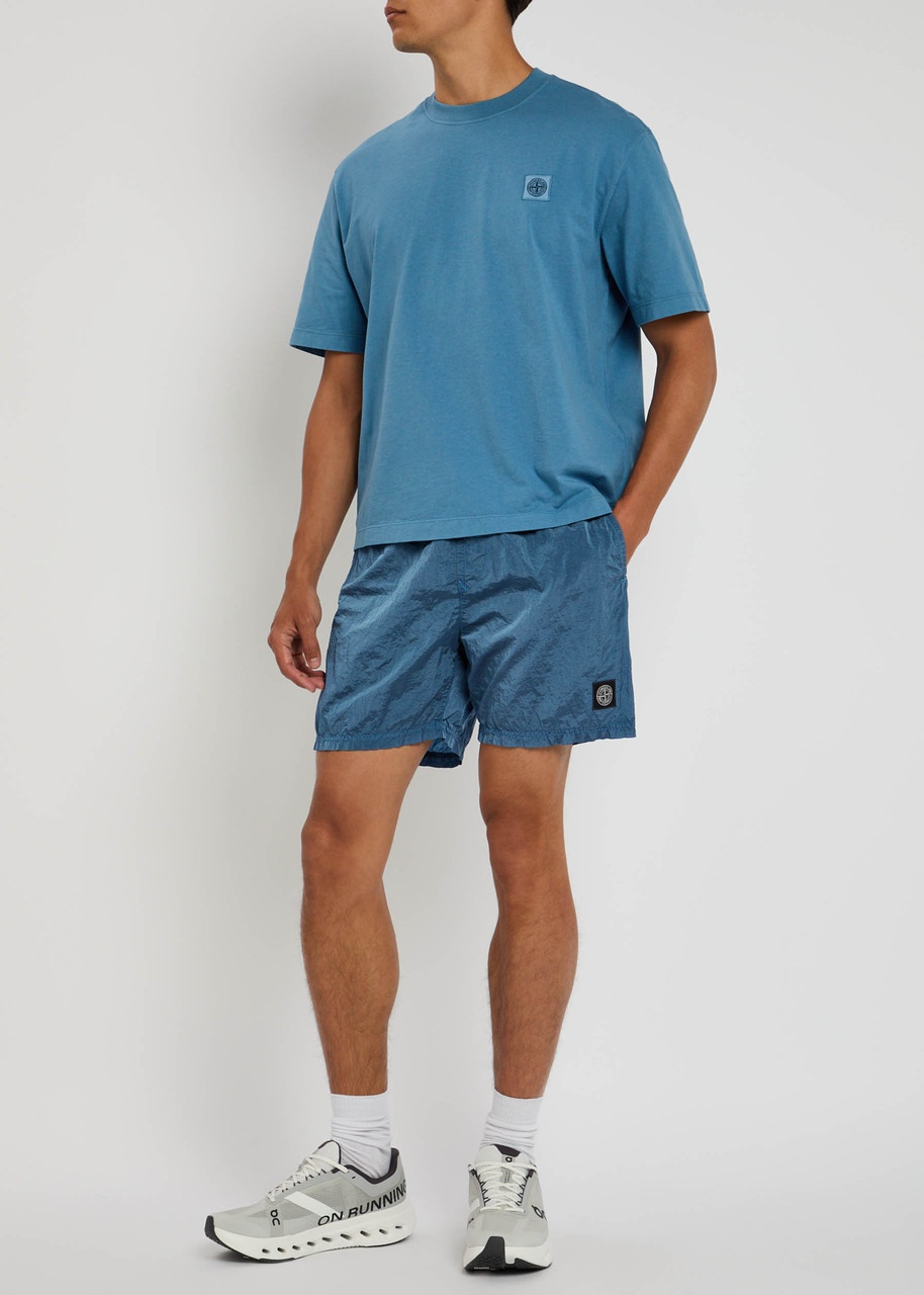Stone Island Logo Crinkled Nylon Swim Shorts - 4