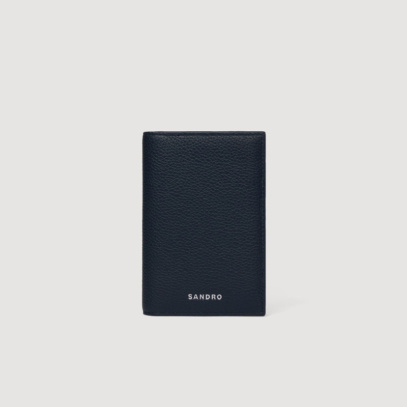 GRAINED LEATHER FOLDABLE CARDHOLDER 1