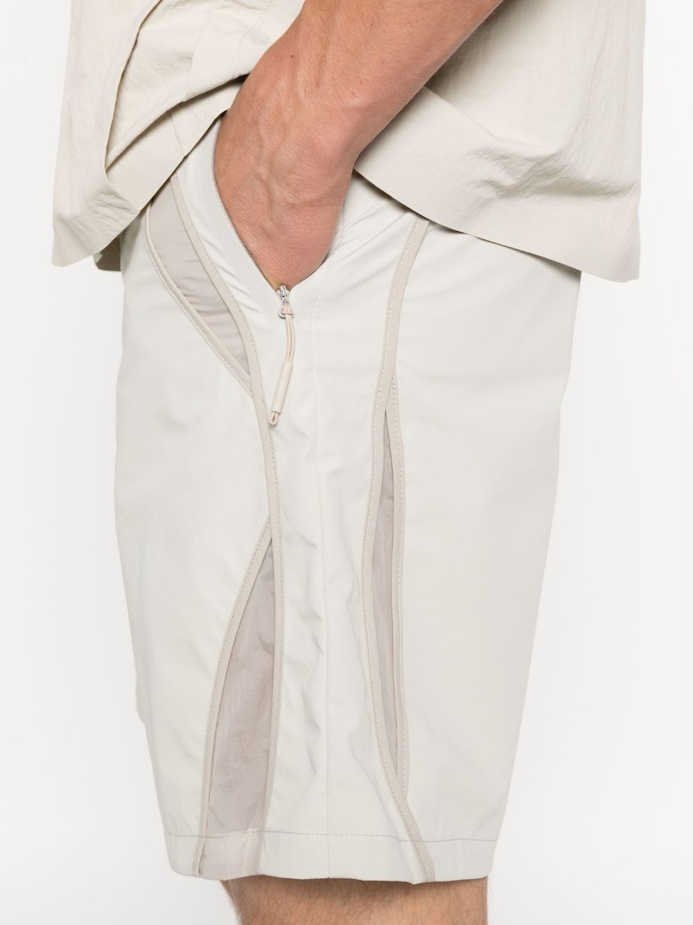 panelled mesh insert shorts - 5