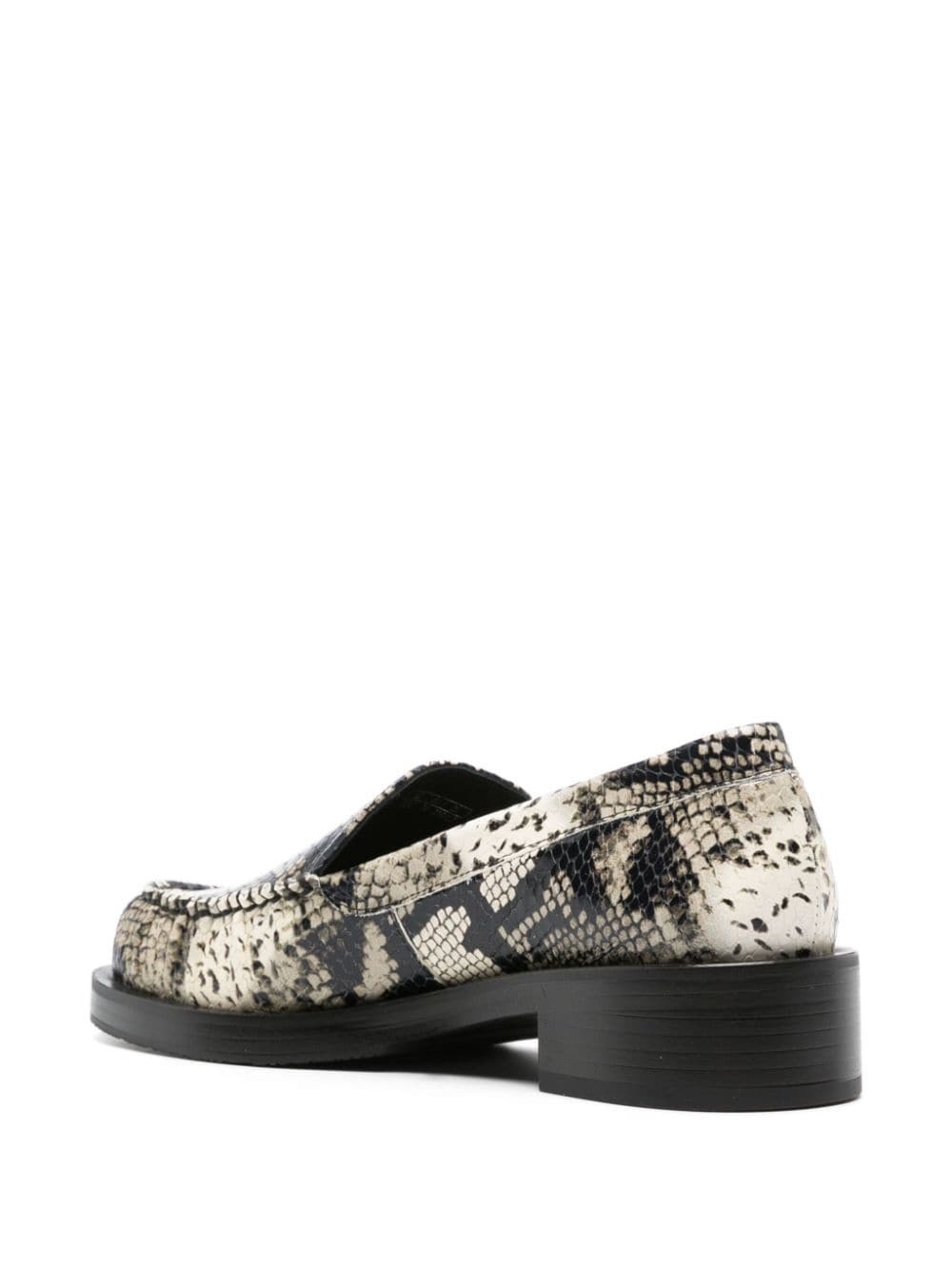 snakeskin-effect leather loafers - 3