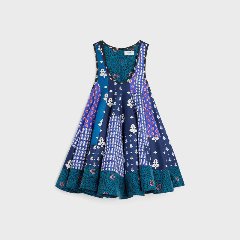 patchwork dress IN printed silk twill 1