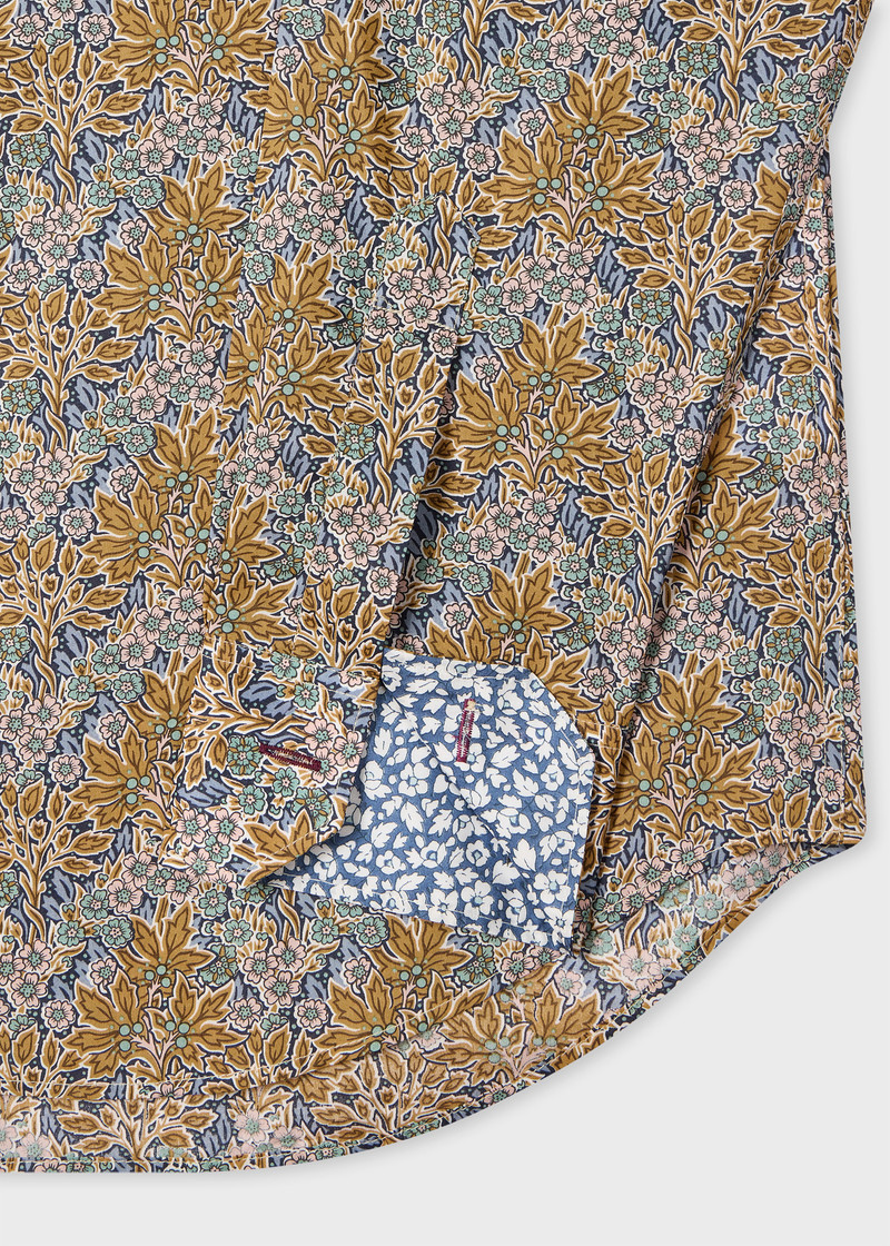 Paul Smith Tailored-Fit Yellow and Blue 'Liberty Floral' Print Shirt outlook