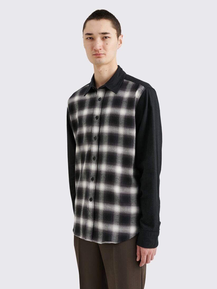 NOAH PLAID PANEL SHIRT BLACK / WHITE - 2