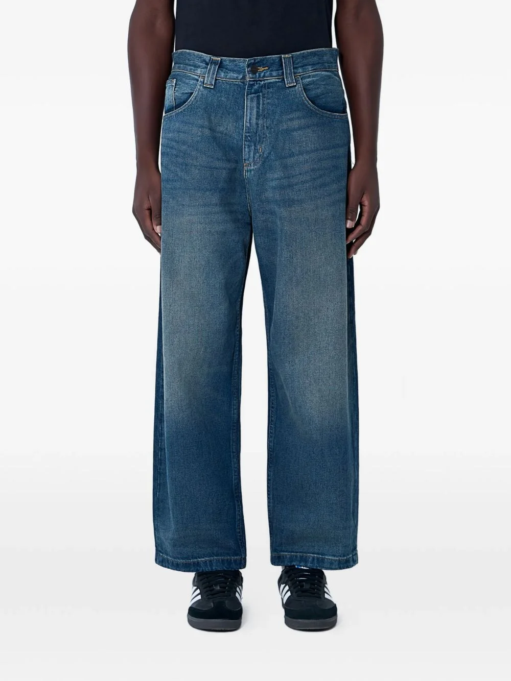 wide-leg cotton trousers - 1