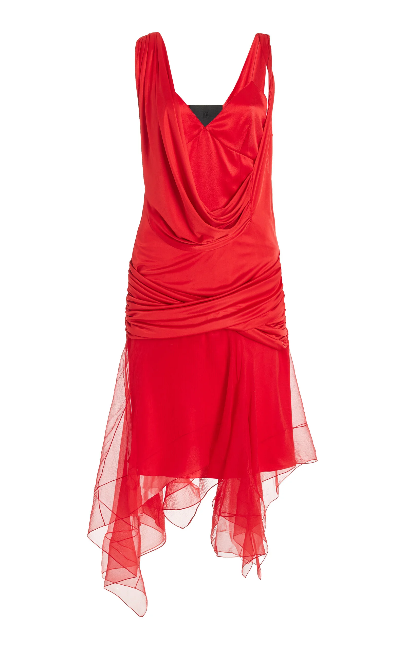 Draped Silk Mini Dress red - 1