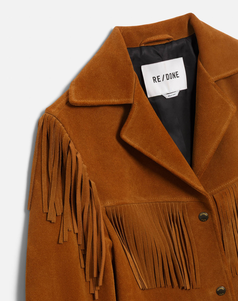 Suede Fringe Jacket - Tan 8
