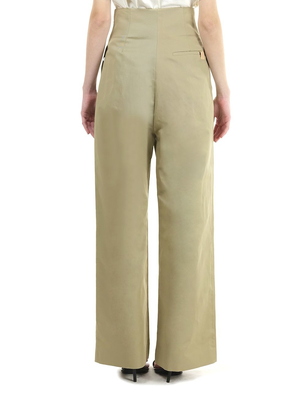 Linen Wide Leg Trousers Beige - 6