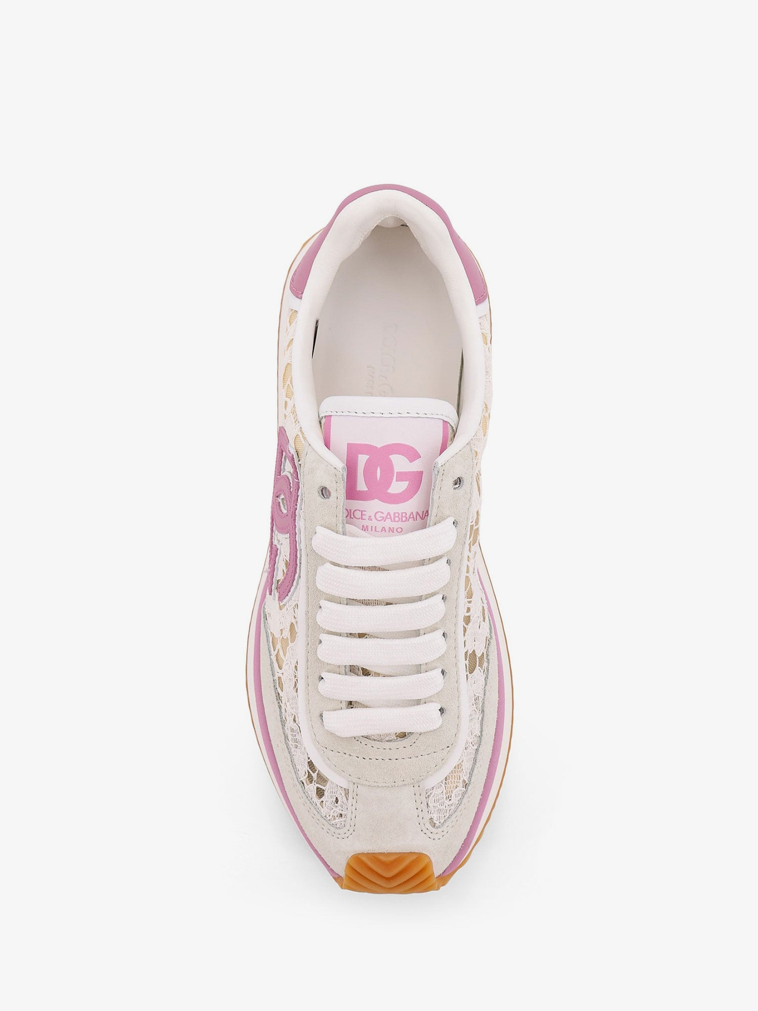 Dolce & Gabbana Low-Top Lace Sneakers With Suede Inserts - 5
