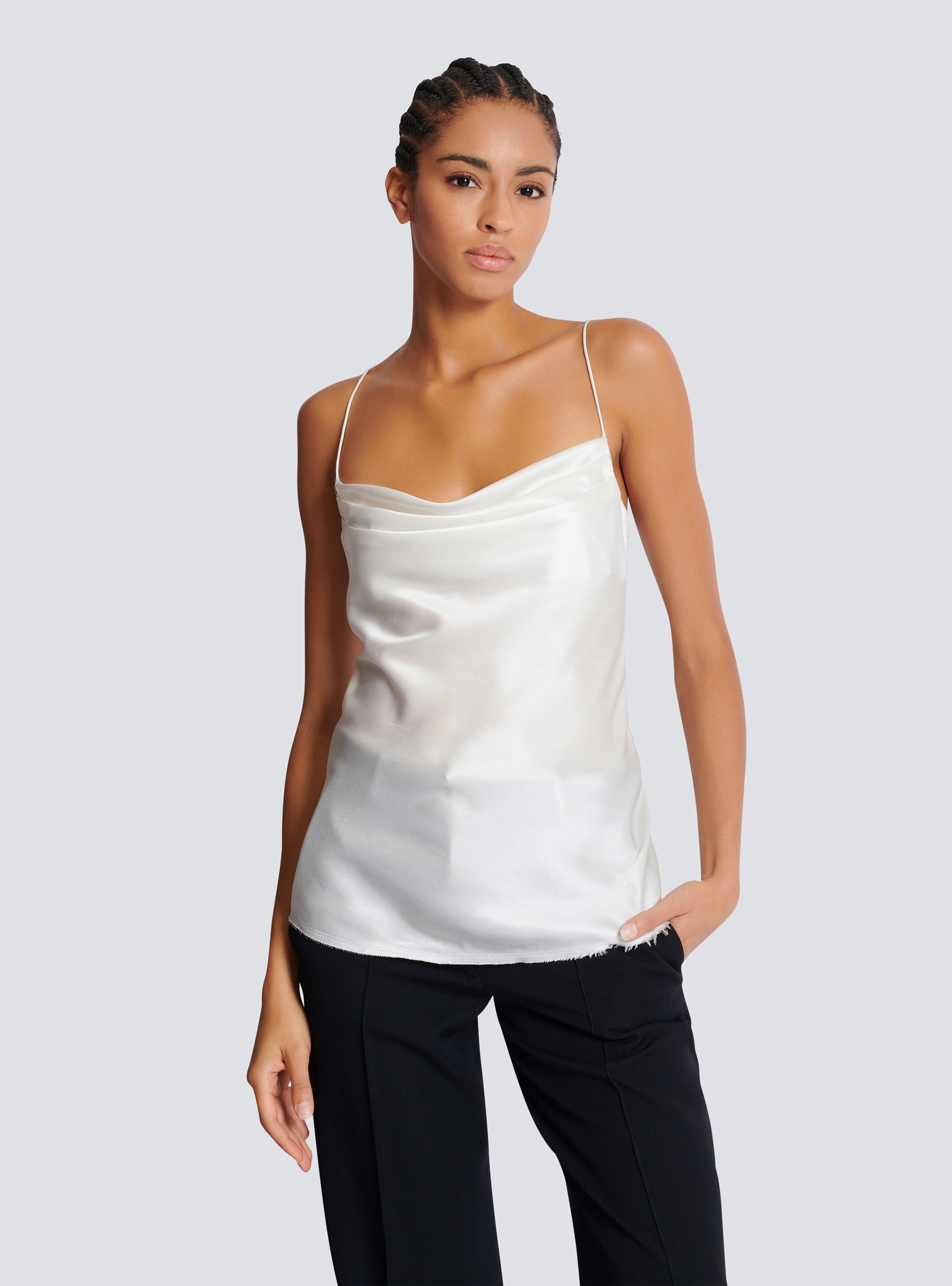 Draped satin top - 6