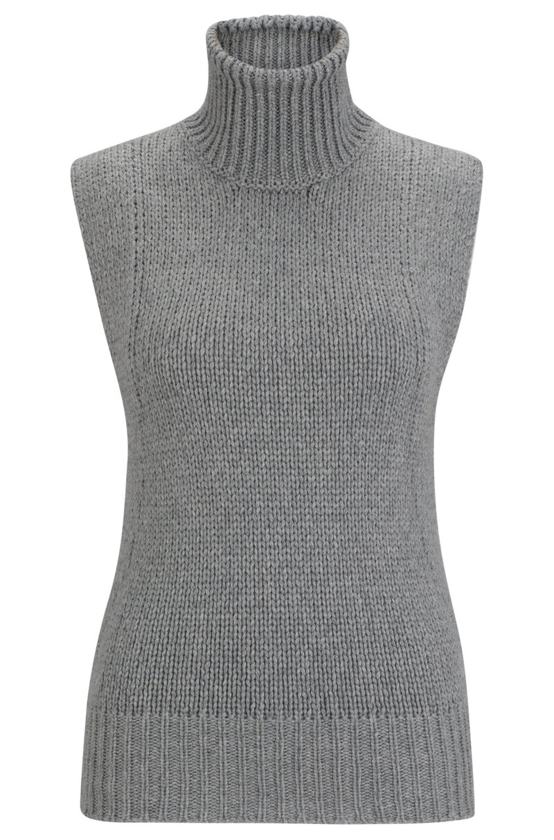 COTTON AND WOOL-BLEND ROLLNECK SWEATER VEST 1