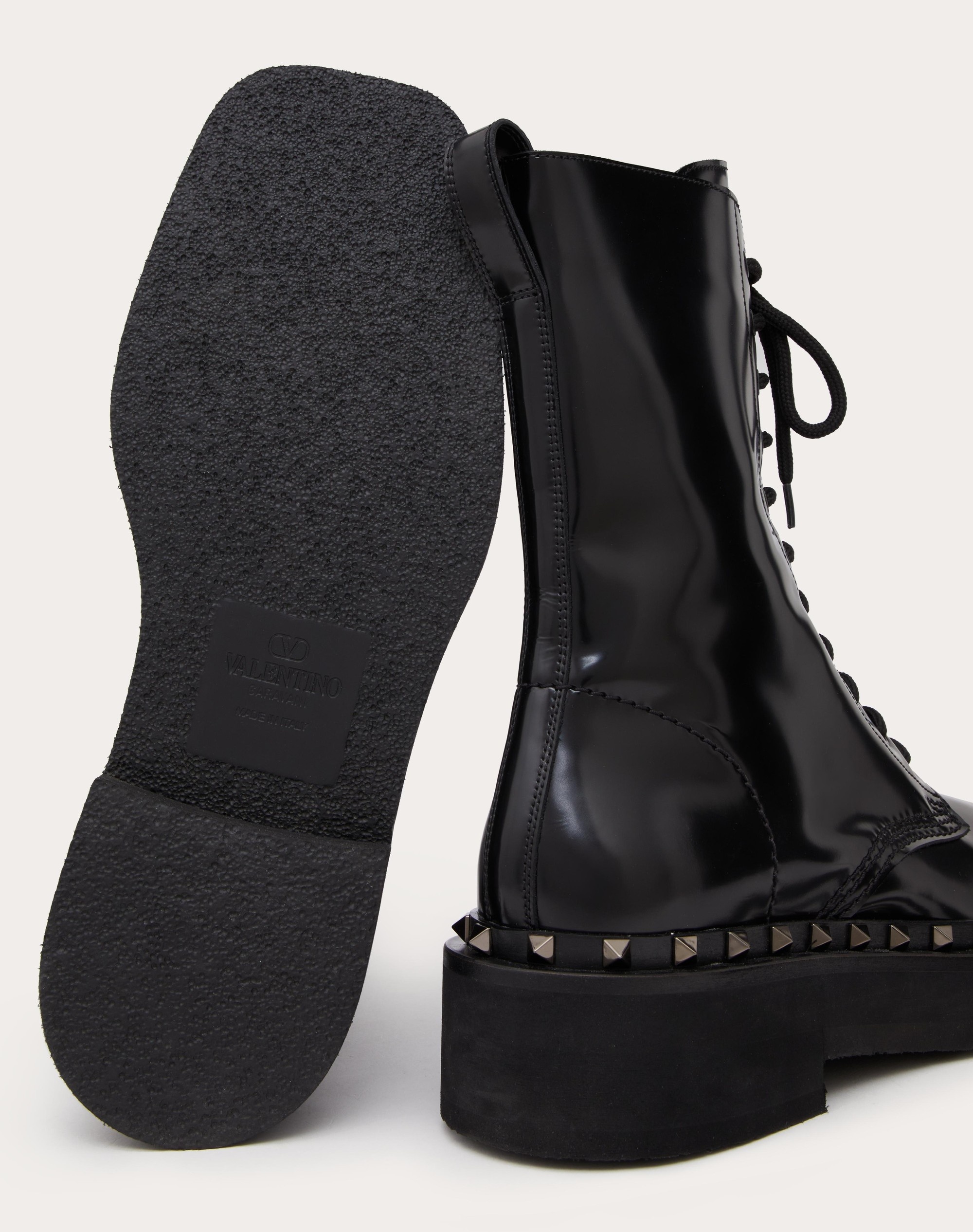 ROCKSTUD M-WAY CALFSKIN COMBAT BOOT WITH MATCHING STUDS 50MM - 5