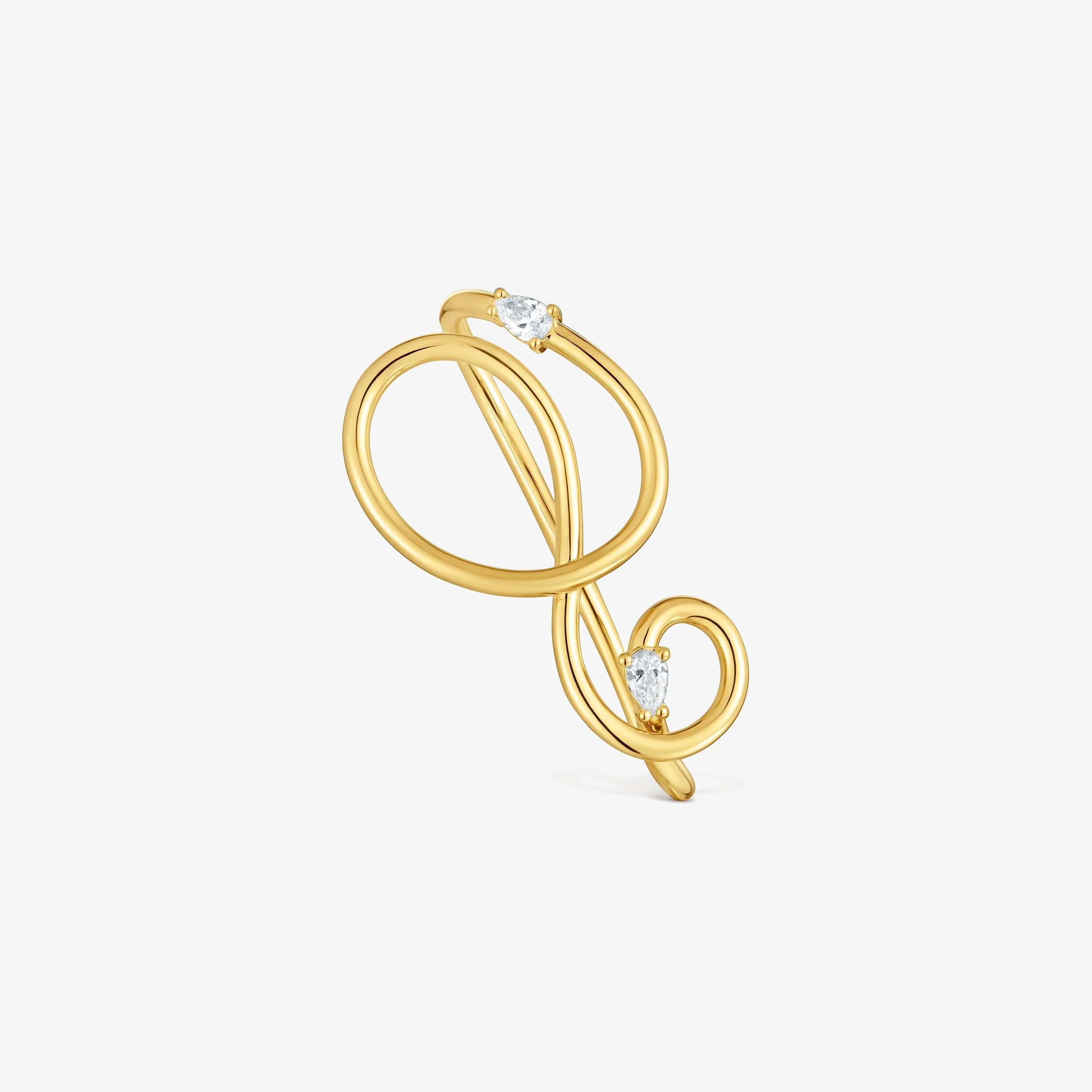 Open Ring with 18K gold vermeil and laboratory-grown diamonds Lio LGD - 1