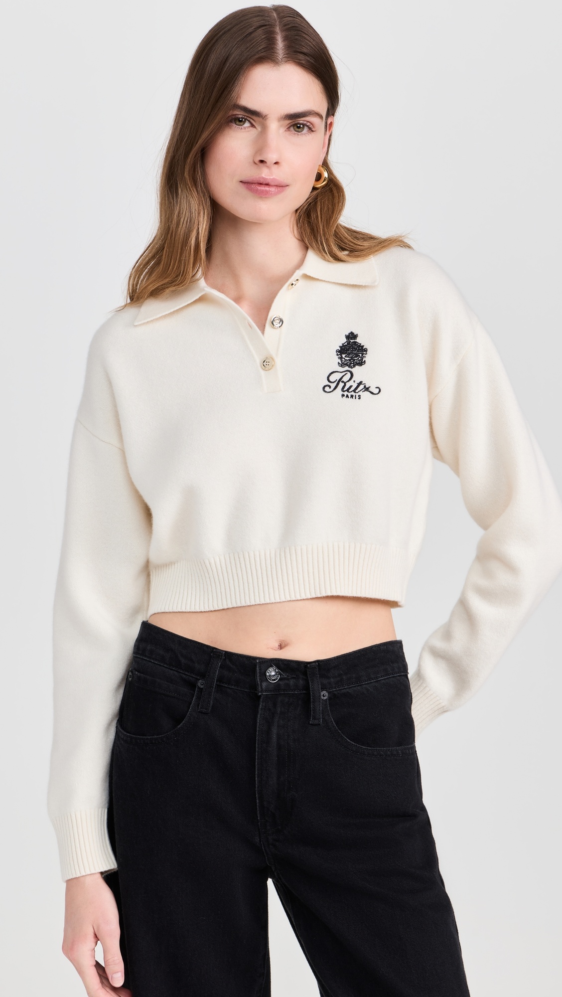FRAME x Ritz Women’s Crest Cashmere Sweater - 1