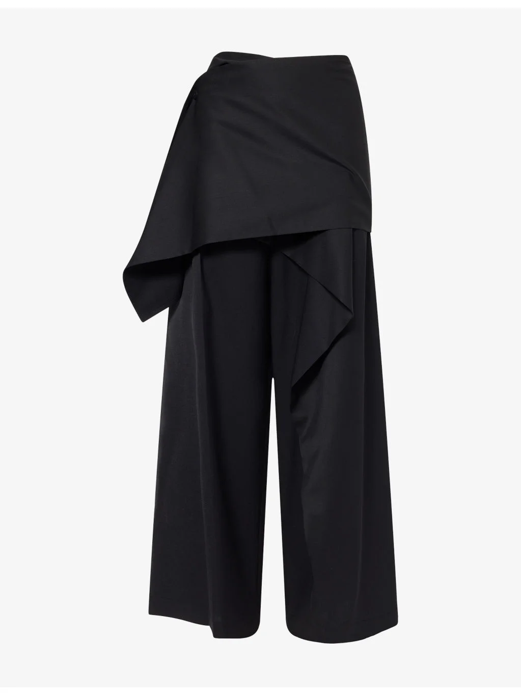 Lustrous Wide-Leg Wool Trousers - 1