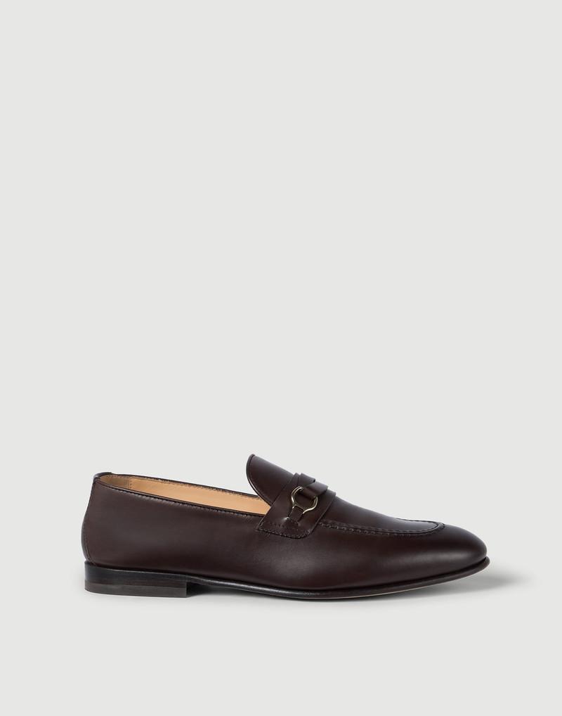 Soft waxed calfskin loafers with bit detail 1