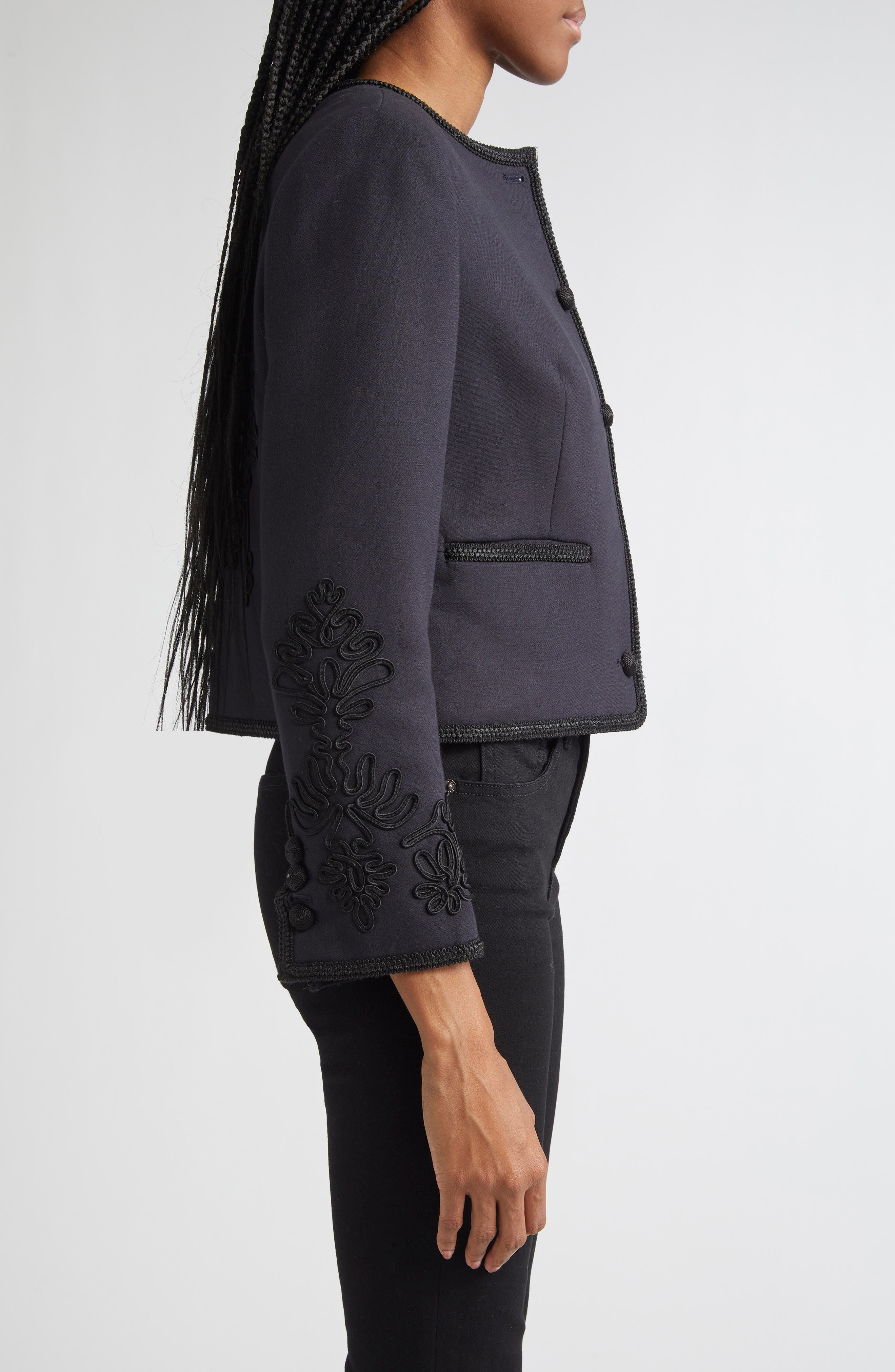 Veronica Beard Latrell Soutache Embroidered Jacket in Navy at Nordstrom - 4