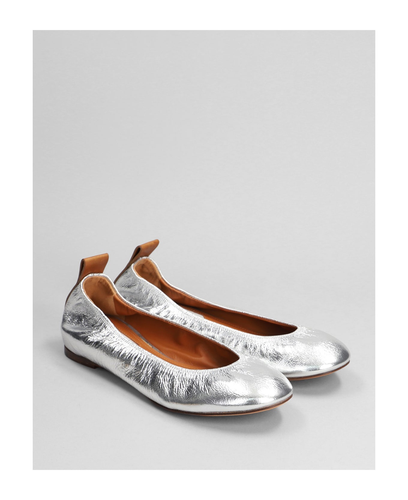 Ballerina Ballet Flats In Silver Leather - 2