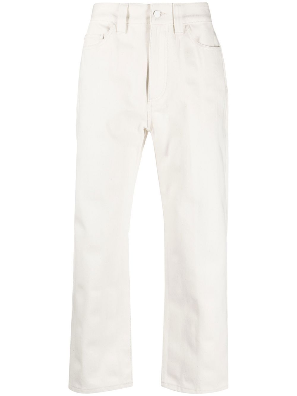 cropped cotton trousers - 1