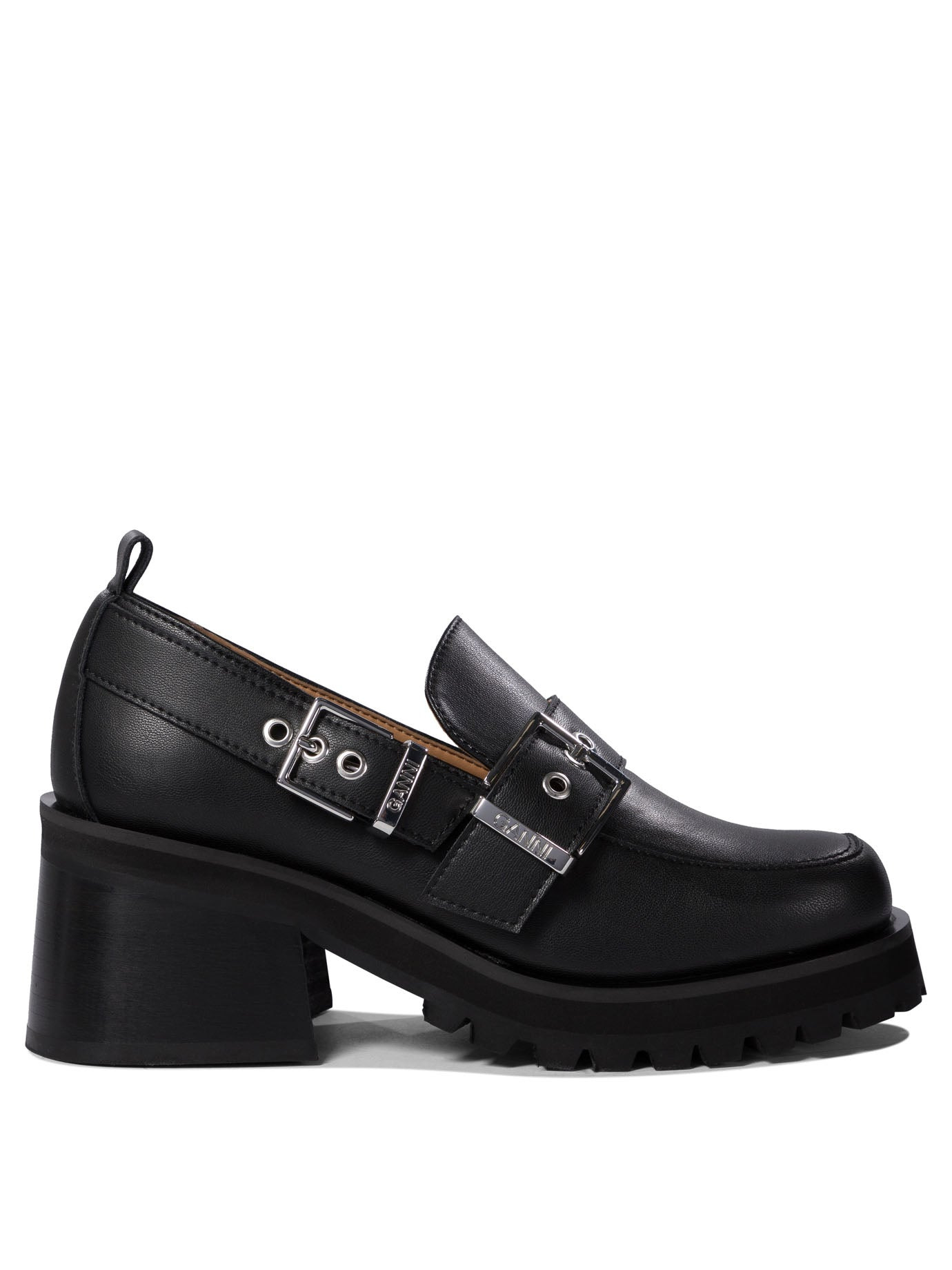 Ganni Loafers With Platform And Buckle - 1