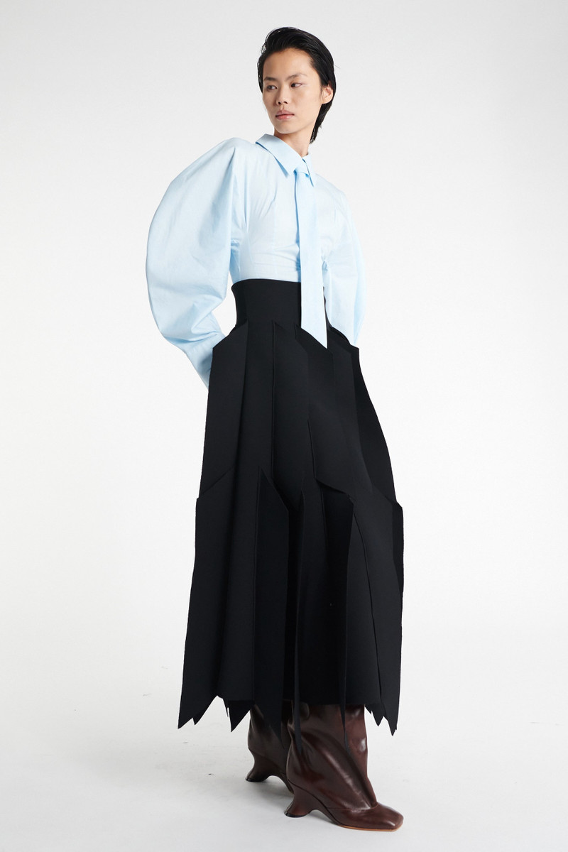 SKIRT WITH PANEL APPLIQUE BLACK 3