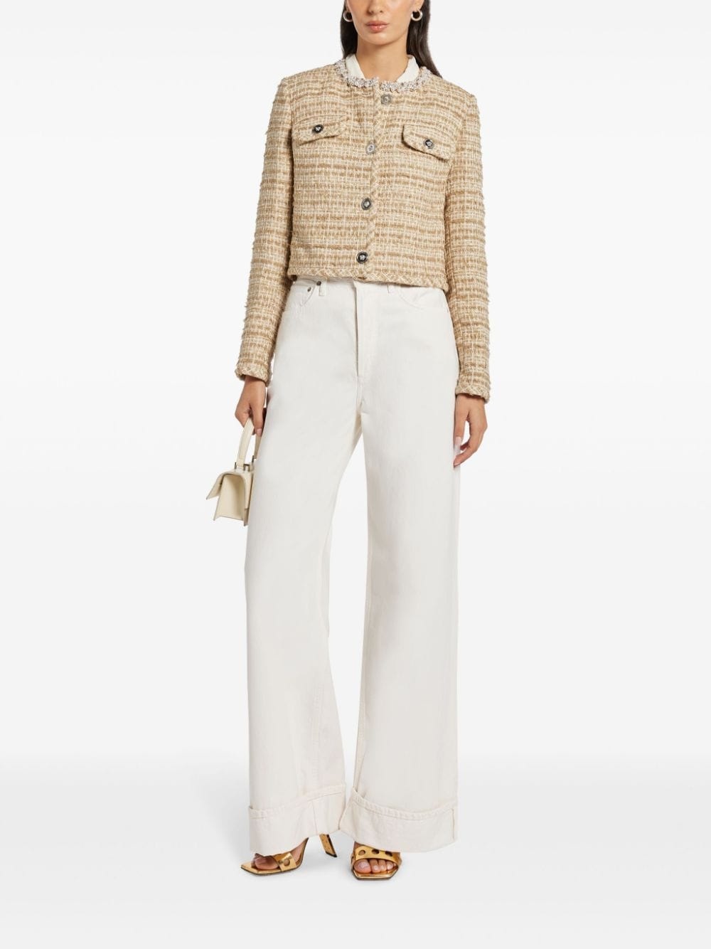 crystal-embellished tweed jacket - 2