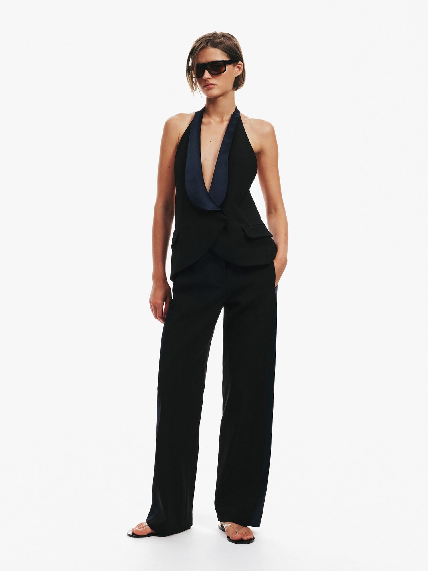 Tuxedo Contrast Wool Trouser - 5