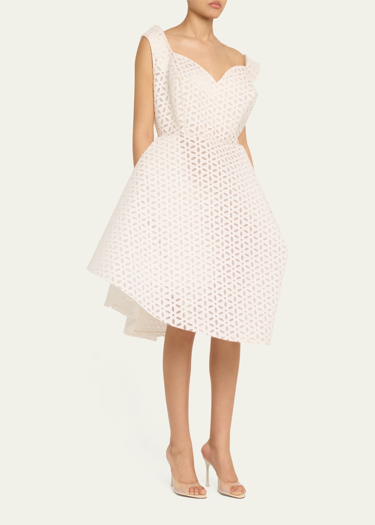 Eyelet Structured Dress - 4