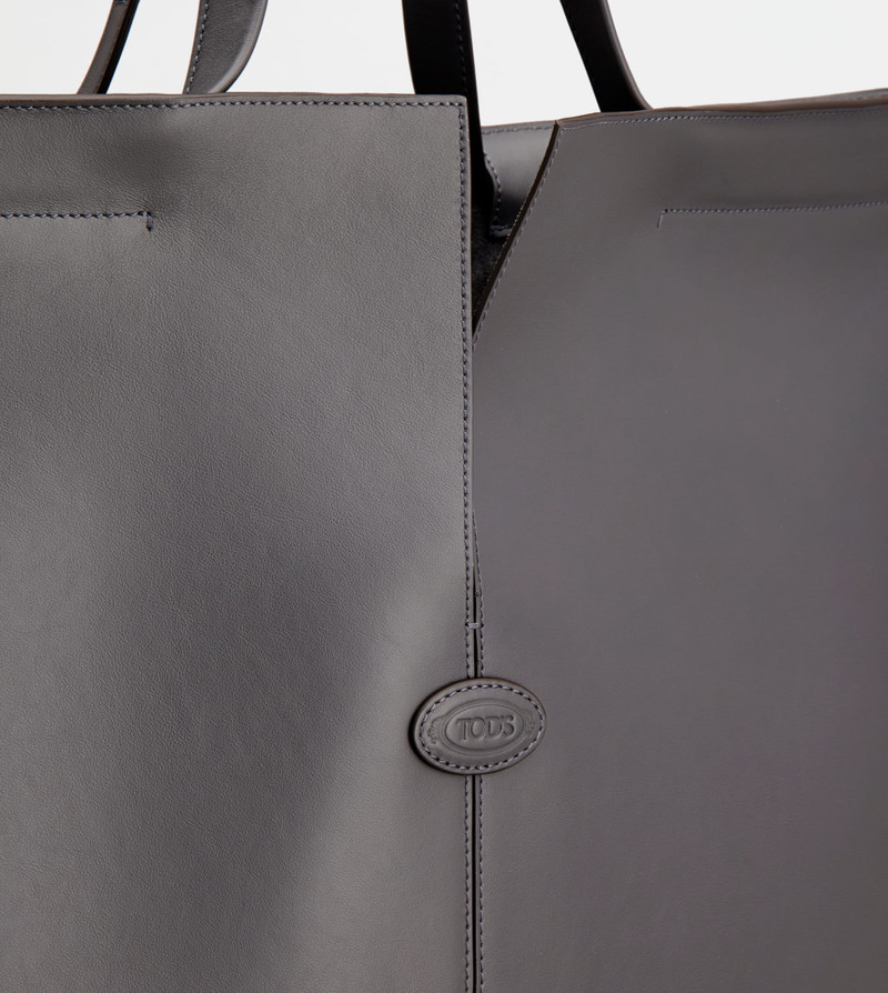 TOD'S DI BAG FOLIO IN LEATHER LARGE - GREY 5
