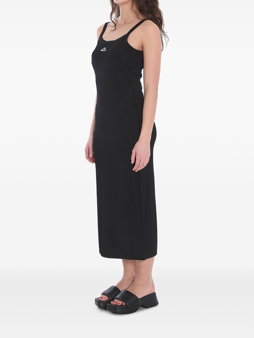 3D-logo mesh slip dress - 4