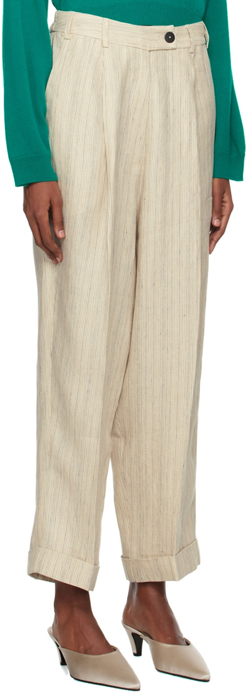 CORDERA Beige Loose-Fit Trousers outlook