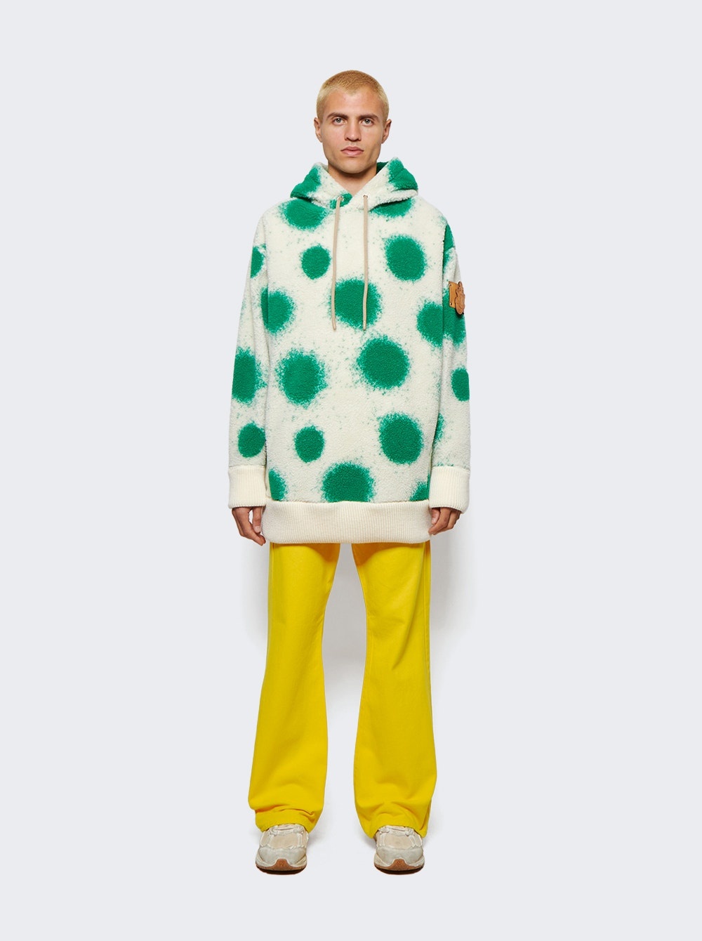 X JW Anderson Printed Fleece Hoodie Open White - 2